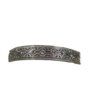 Hair Barrette Tension Clip Women Silver Tone Rhinestone Wedding Cake Design